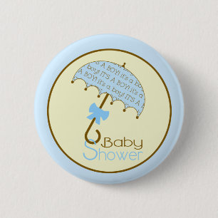 Blauer Babyduschknopf - Regenschirm Button