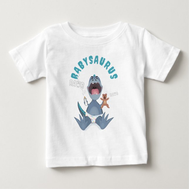Blauer Babysaurus T-Rex  Baby T-shirt (Vorderseite)
