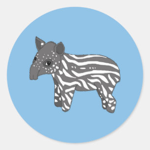 Blauer Babytapir Runder Aufkleber