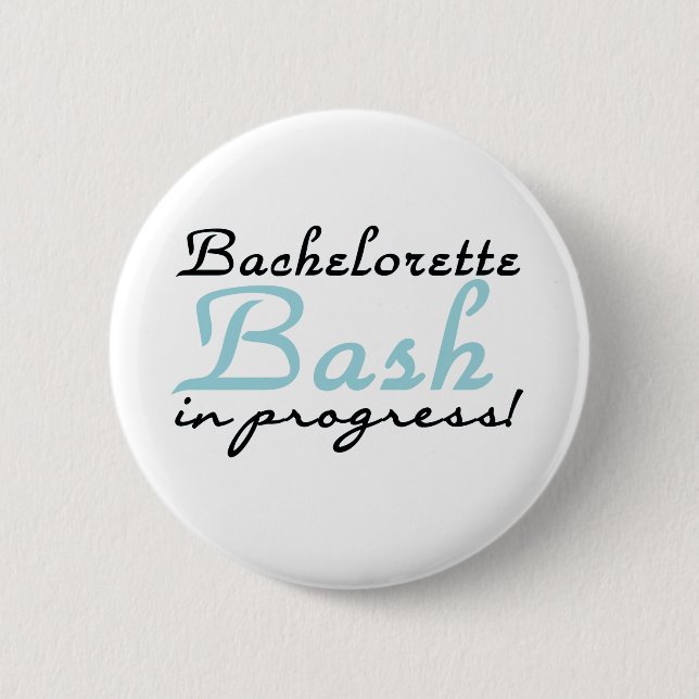 Blauer Bachelorette heftiger Schlag Button (Vorderseite)