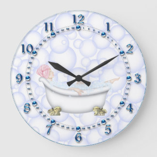 Blauer Bademantel Große Wanduhr