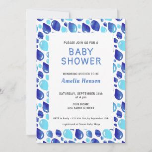 Blauer Ballon Muster Baby Junge Baby Shower Einladung