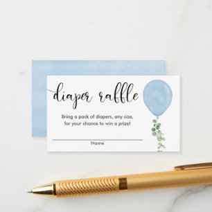 Blauer Ballonjunge Babydusche Windpreisraffinerie Begleitkarte