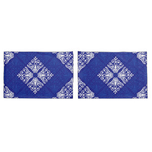 Blauer Bandana-Entwurf Kissenbezug