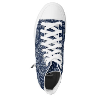 blauer Bandana Zipz hohe Spitzenschuhe Hoch-geschnittene Sneaker