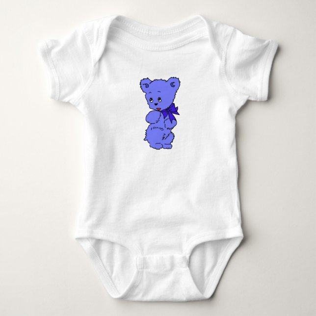 Blauer Bär Baby Strampler (Vorderseite)