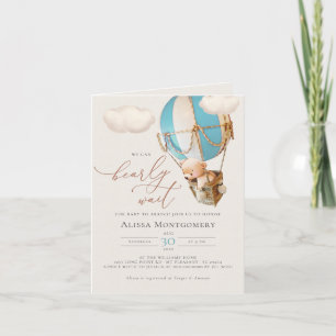 Blauer Bär Heißluftballon Einladung