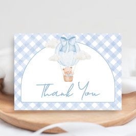 Blauer Bär Kaum Erwarten Baby Shower Dankeskarte