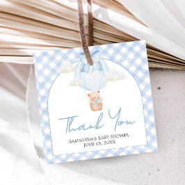 Blauer Bär Kaum Erwarten Baby Shower Geschenkanhänger