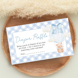 Blauer Bär Kaum Erwartete Babyparty-Windel-Raffle Begleitkarte