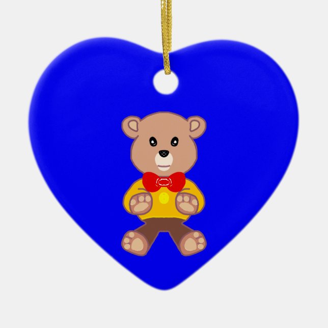 Blauer Bär Keramik Ornament (Vorne)