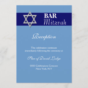 Blauer Bar mitzvah EMPFANG Einladung
