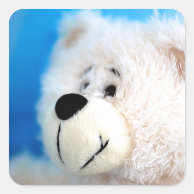 Blauer Bär Quadratischer Aufkleber (Vorderseite)