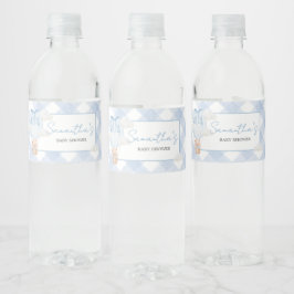 Blauer Bär wartet kaum auf Baby Shower Wasserflaschenetikett