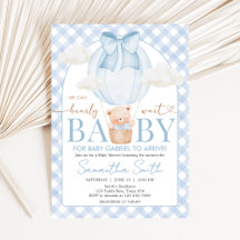 Blauer Bär wartet kaum Baby Shower