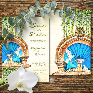 Blauer Barock-Balken Mexikanische Hochzeit Save The Date