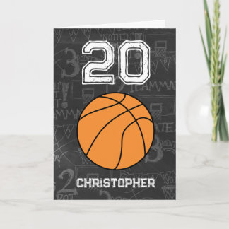 Blauer Basketball Froher 20. Geburtstag Karte