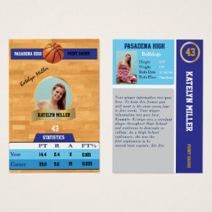 Blauer Basketball-Handelssport-Karte mit Autogramm