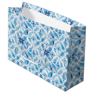 Blauer Batik Brautparty Große Geschenktüte