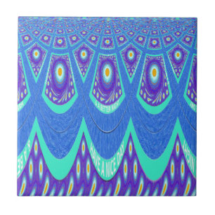 Blauer Batik Fliese