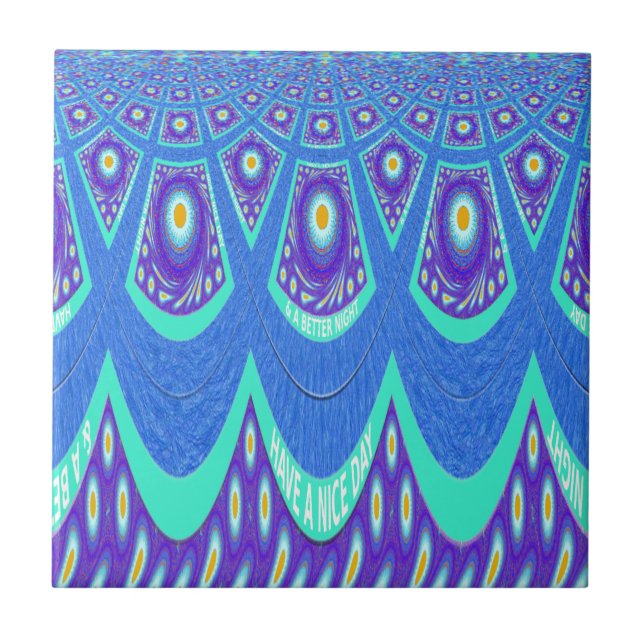 Blauer Batik Fliese (Vorderseite)