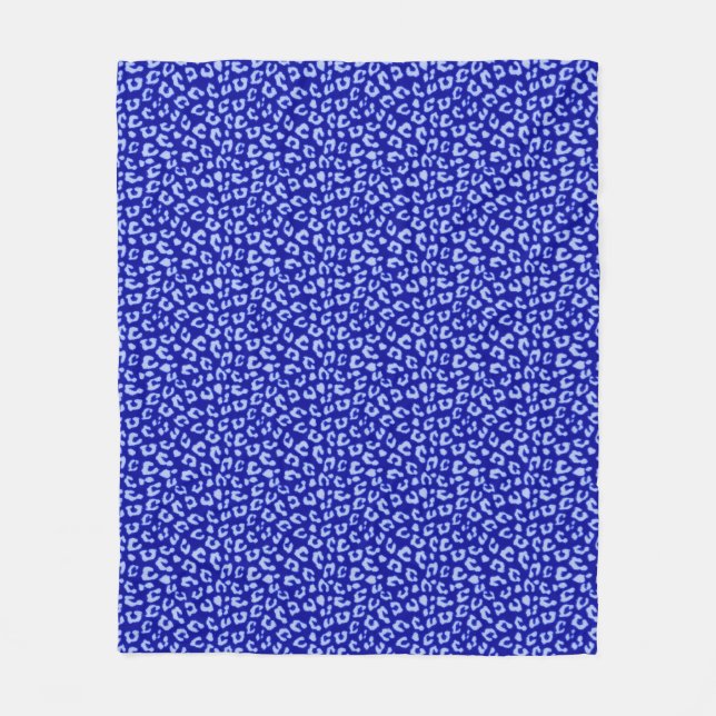 Blauer Batik-Leopard - Fleece-Decke Fleecedecke (Vorderseite)