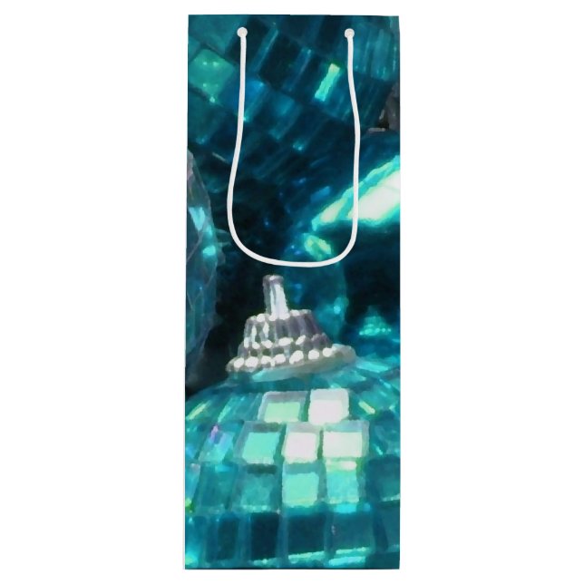 Blauer Bauer Geschenktüte Für Weinflaschen (Vorderseite)