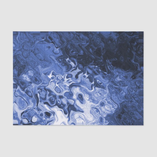 Blauer Baum-abstraktes Geschenk-Seidenpapier Seidenpapier (Vorderseite)