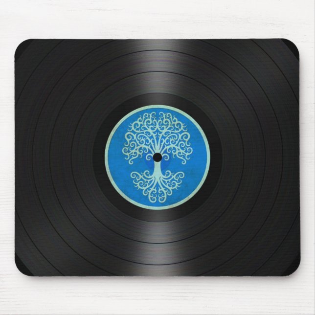 Blauer Baum der Leben-VinylRekordalbum-Grafik Mousepad (Vorne)