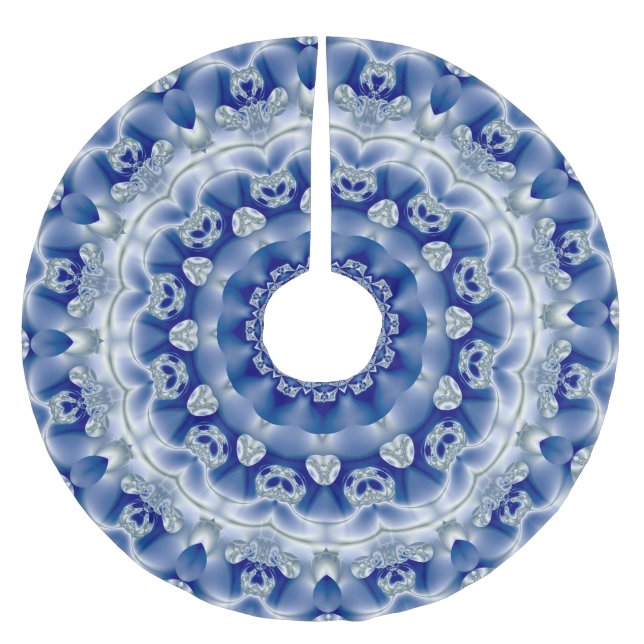 Blauer Baumschürze Polyester Weihnachtsbaumdecke (Vorderseite)