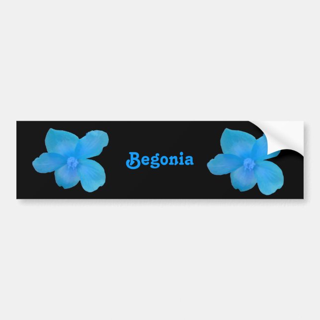 Blauer Begonia individualisierbarer Autoaufkleber (Vorne)