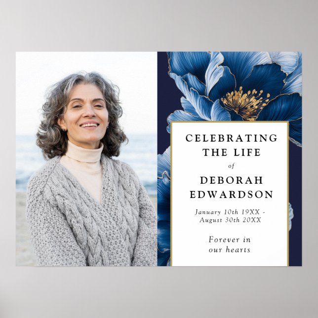 Blauer Begräbnisfeier zum Foto des Lebens Poster (Vorne)