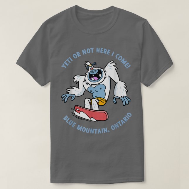 Blauer Berg, Ontario Yeti Snowboarden Urlaub T-Shirt (Design vorne)