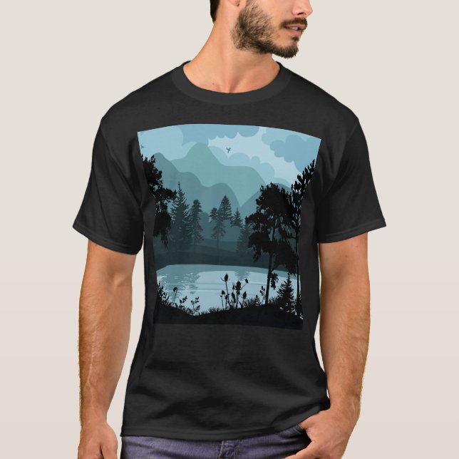 Blauer Berg T-Shirt (Vorderseite)
