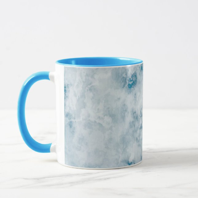 Blauer Beschaffenheits-Marmorierunghintergrund Tasse (Links)