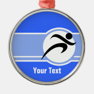 Blauer Betrieb Silbernes Ornament