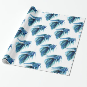 Blauer Betta Geschenkpapier