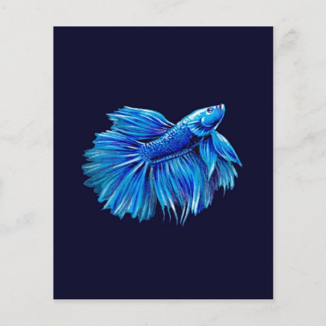 Blauer Bettfisch an der Marine |Aquarium Lover Flyer (Vorne)