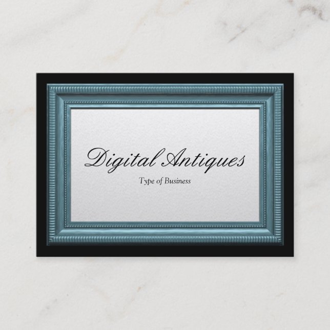 Blauer Bilderrahmen Visitenkarte (Vorderseite)