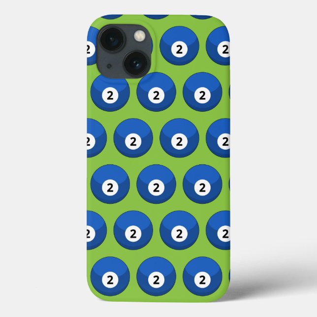Blauer Billardball Nummer Zwei Muster Case-Mate iPhone Hülle (Rückseite)