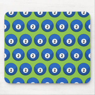 Blauer Billardball Nummer Zwei Muster Mousepad