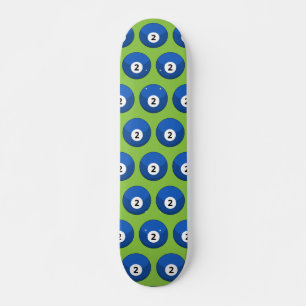 Blauer Billardball Nummer Zwei Muster Skateboard