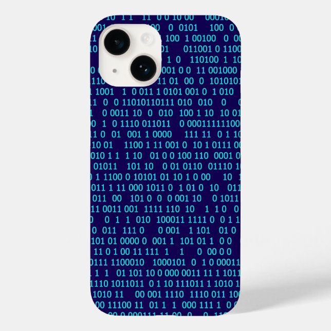 Blauer Binärkode Case-Mate iPhone Hülle (Rückseite)
