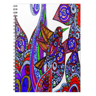Blauer Bird of Paradise White Spiral Notebook Notizblock