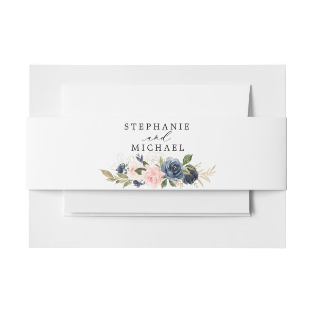 Blauer Blaublau Rosa Rose Botanische Rose Einladungsbanderole (Vorderseite Beispiel)