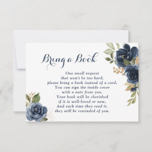 Blauer Blauer Baby-Dusche bringt ein Buch RSVP Karte