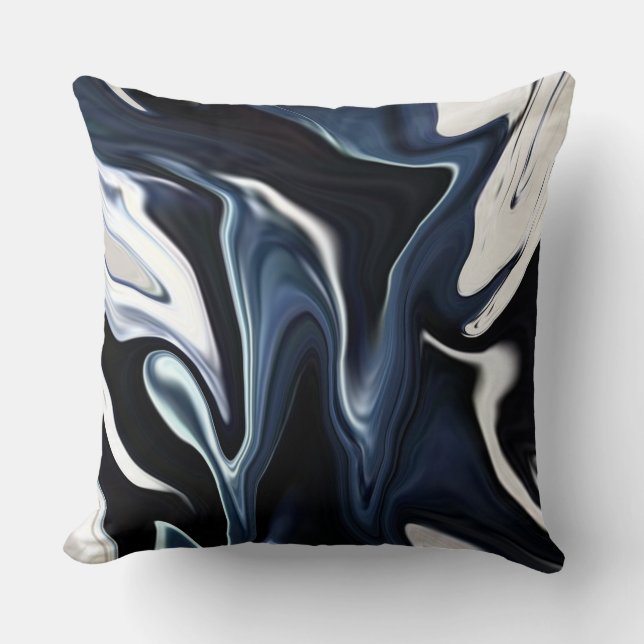 Blauer Blauer Blendenwirbel Kissen (Vorderseite)