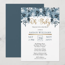 Blauer Blauer | Gold Boy Oh Baby Dusche Einladung