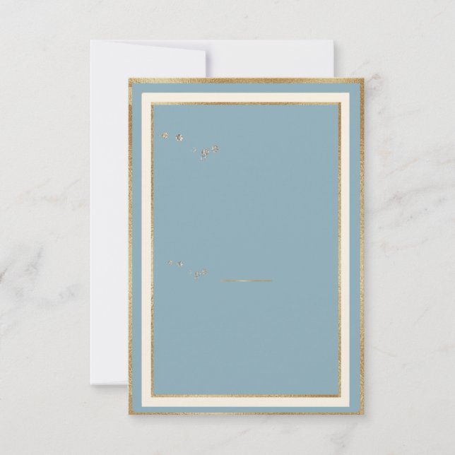 Blauer Blauer Gold Rahmen Template Einladung (Vorderseite)