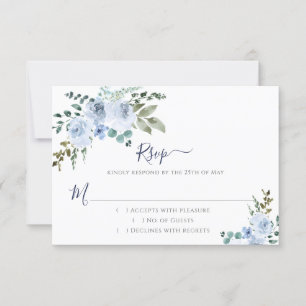 Blauer Blauer   Light Blue RSVP Karte